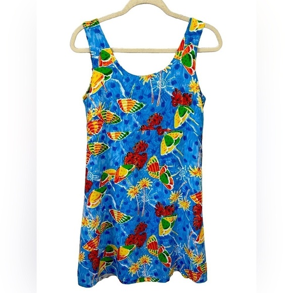 Big Head Dresses & Skirts - VTG 90s resort-wear made USA tropical colorful beach vacay swim suit coverup M